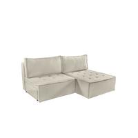ECKSOFA Schlafsofa Amalia In Raven - Creme, Holzwerkstoff/Textil (200/140cm) - Fun Möbel