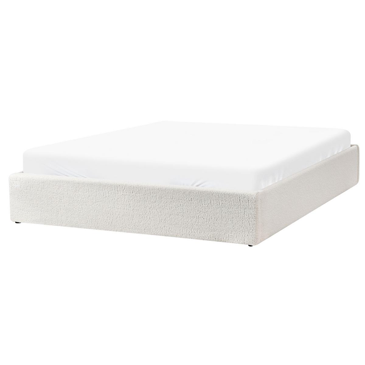 BETT mit Stauraum 160/200 cm Cremeweiß Dinan - Weiß, Textil (160/200cm) - Beliani