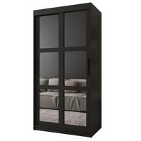 SCHWEBETÜRENSCHRANK 200/100/62 2-türig - Schwarz, Holz/Kunststoff (100/200/62cm) - MÖBEL KRYSPOL