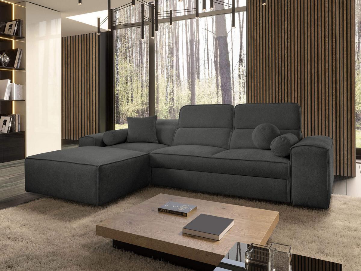 ECKSCHLAFSOFA Vito I, Seite: Links - Anthrazit, Holz/Textil (276/187cm) - MIRJAN24