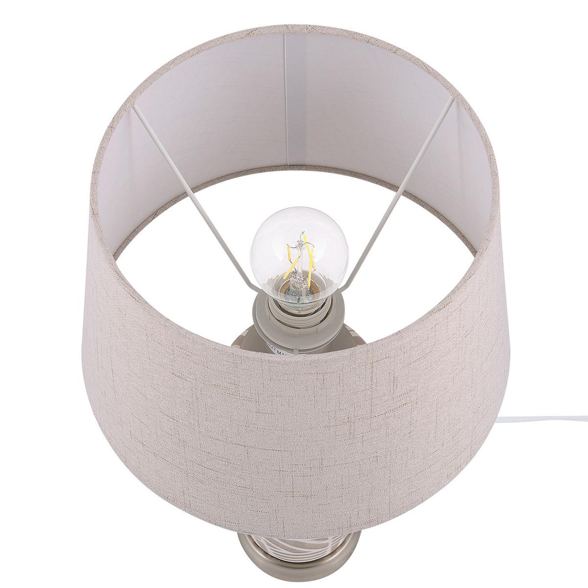 TISCHLAMPE Traisen 28/28/48 cm - Beige, Keramik (28/28/48cm) - Beliani