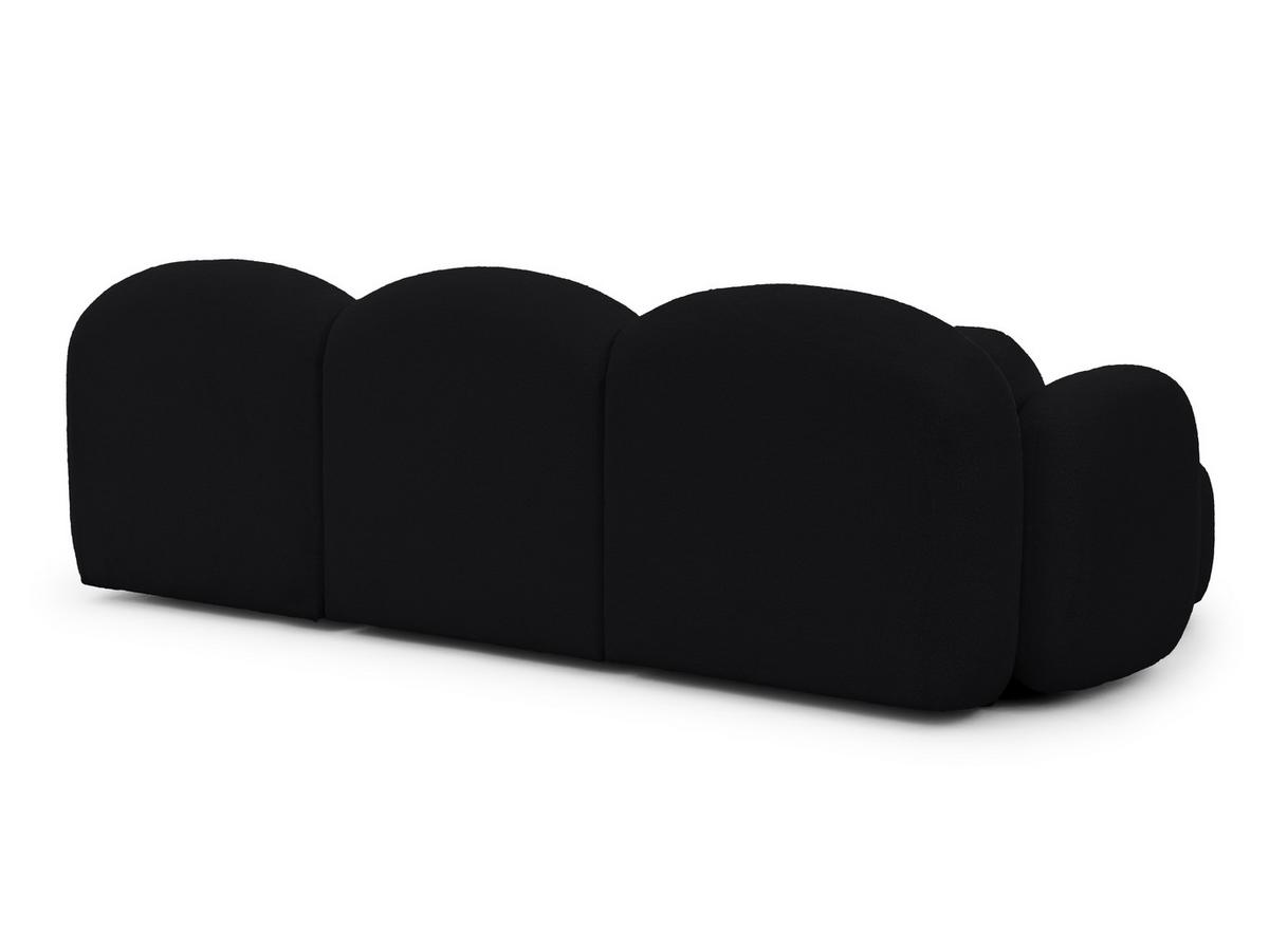 WOHNLANDSCHAFT Nuvola mit abgerundetem Design Schwarz Bouclé-Stoff - Schwarz, Holz/Kunststoff (268/80/146cm) - S-Style