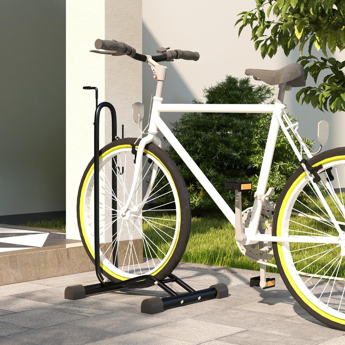 FAHRRADSTÄNDER vertikal und horizontaler Radständer für 700c Fahrräder - Schwarz, Metall (41/121/41cm) - SPORTNOW