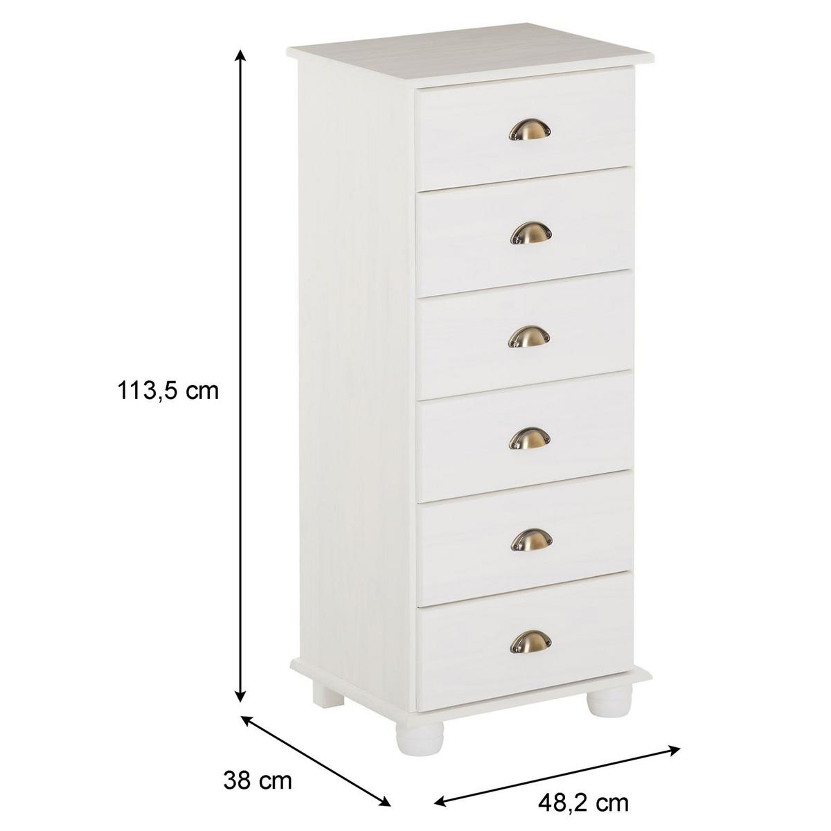 APOTHEKERKOMMODE COLMAR weiß - Weiß, Holz (49/114/39cm) - IDIMEX