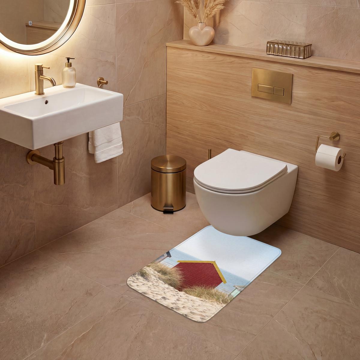 WC-VORLEGER Strand - Ferienhäuser - Farbenfroh - Dünen WC Teppich 40x60 cm - Multicolor, Textil (40/1cm) - OnlyWow