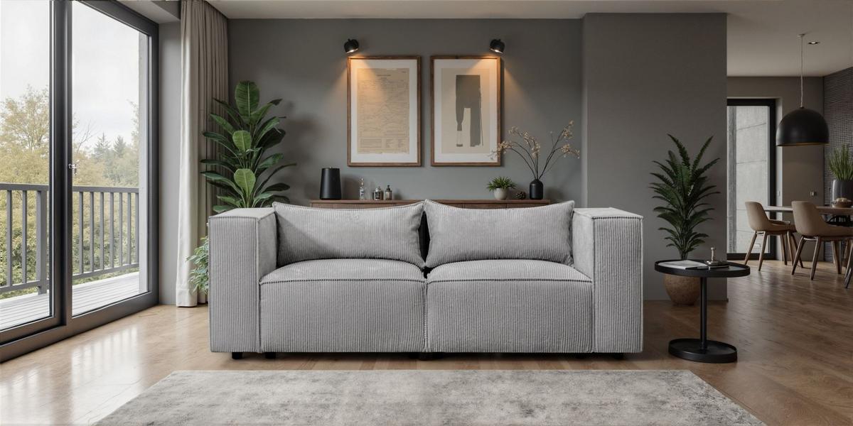SOFA 2-sitzer Nevio - Grau, Holzwerkstoff/Textil (210/71/105cm) - Fun Möbel