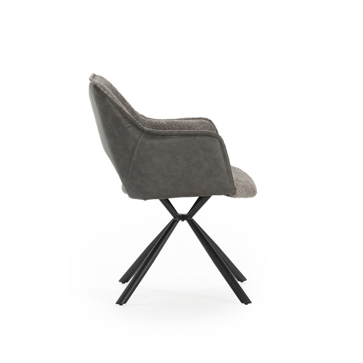 ESSZIMMERSTUHL Mariel Grau 62/60/47 cm 2er-Set - Grau, Textil (60/47/62cm) - Calicosy