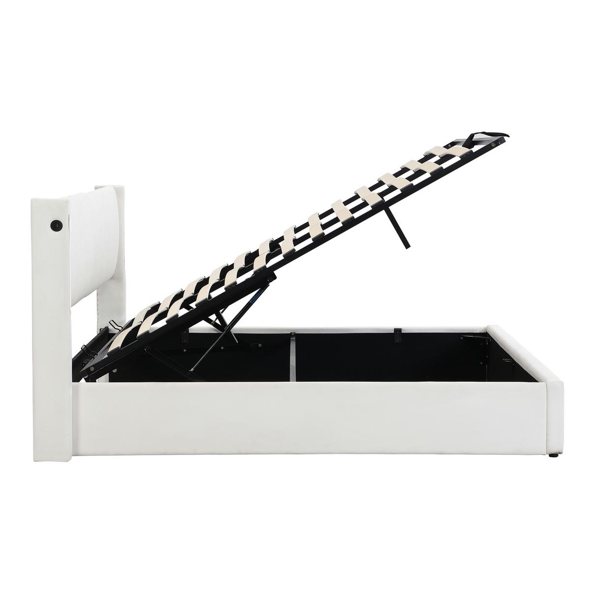 POLSTERBETT Weiß King Size 207/160/103 cm - Weiß, Holzwerkstoff/Metall - Urban Meuble