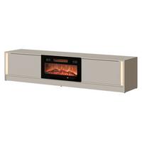 TV-LOWBOARD Mizu mit Kamin - Kaschmir, Holzwerkstoff (180/40/39cm) - MIRJAN24