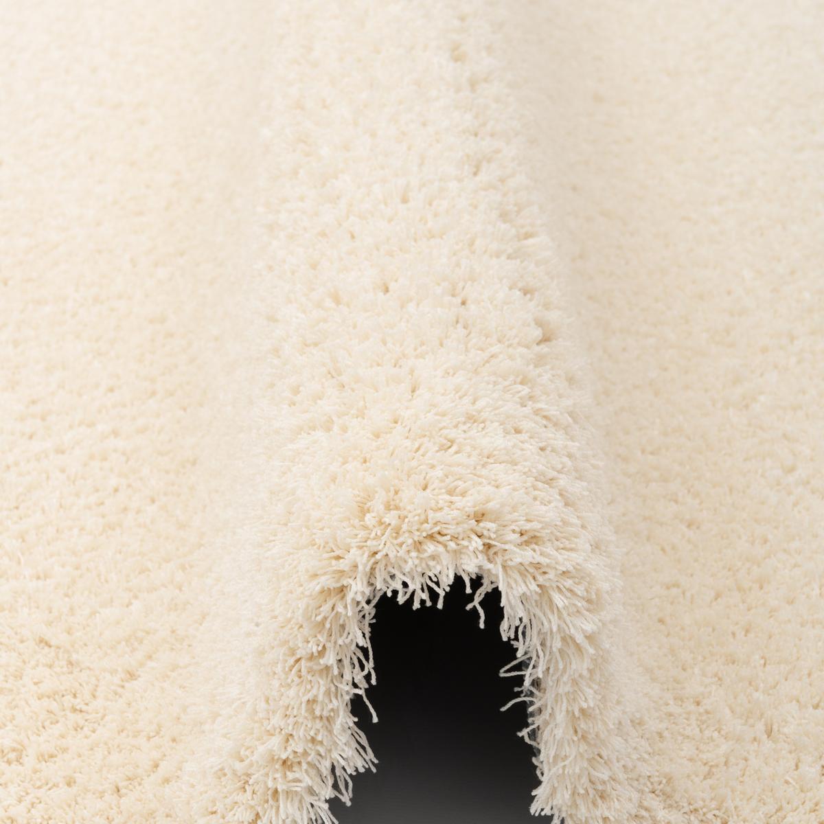 LUXUS HOCHFLOR LANGFLOR TEPPICH HARMONY RUND - Creme, Textil (133/133cm) - Snapstyle