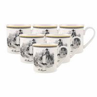 KAFFEEBECHER Audun Chasse weiß-grau-gelb 300 ml 6er Set - Gelb/Weiß, Keramik (0.3L) - Villeroy & Boch