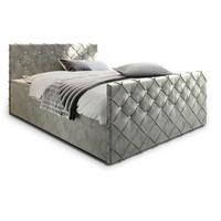 BOXBETT MANDI 160x200 cm mit Matratze und Topper - Hellgrau - Hellgrau, Holz (160/200cm) - MASSENO