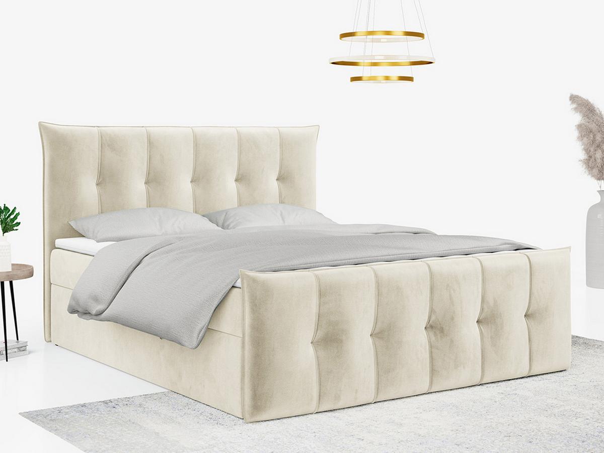 BOXBETT PREMIUM 11 140/200 Beige Velvet - H3 - Beige, Holz/Textil (140/200cm) - MKS