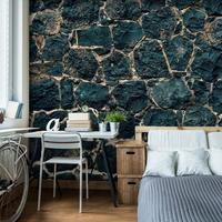 SELBSTKLEBENDE FOTOTAPETE 392/280 cm - Blau/Beige, Kunststoff/Textil (392/1cm) - KUNSTLOFT