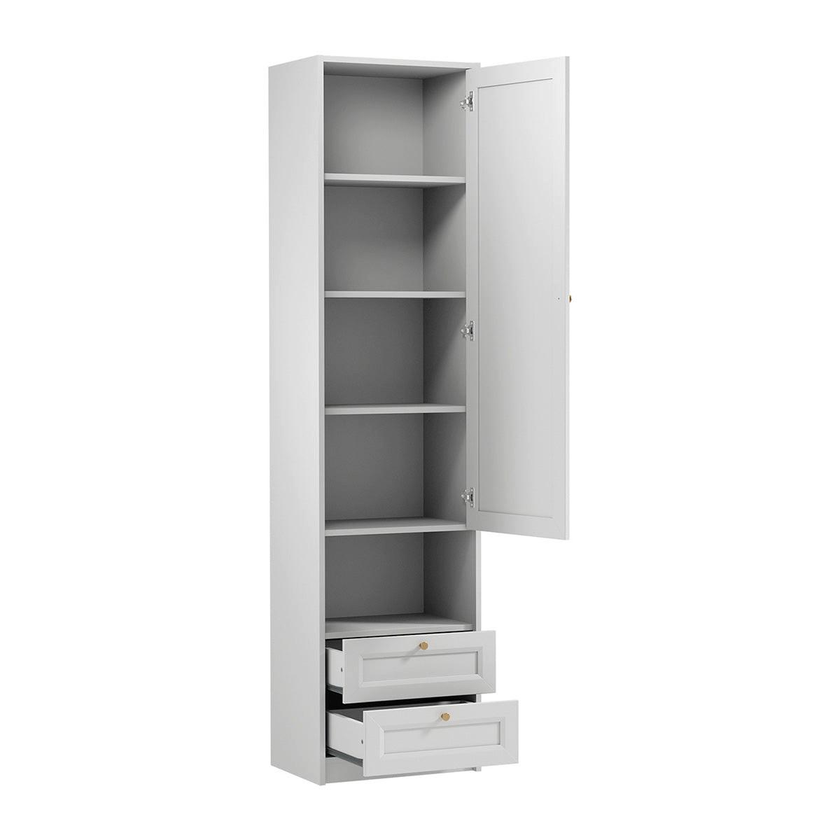 SCHRANK 1 Tür Fergus Weiß - Weiß, Holzwerkstoff (53.8/218.2/40cm) - Petits-meubles