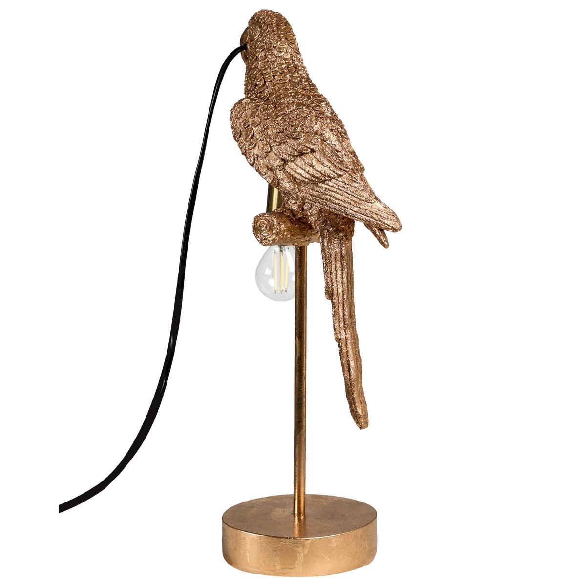 TISCHLAMPE Papagei Gold Sinatra - Messingfarben/Goldfarben, Kunststoff (14/17/46cm) - Beliani