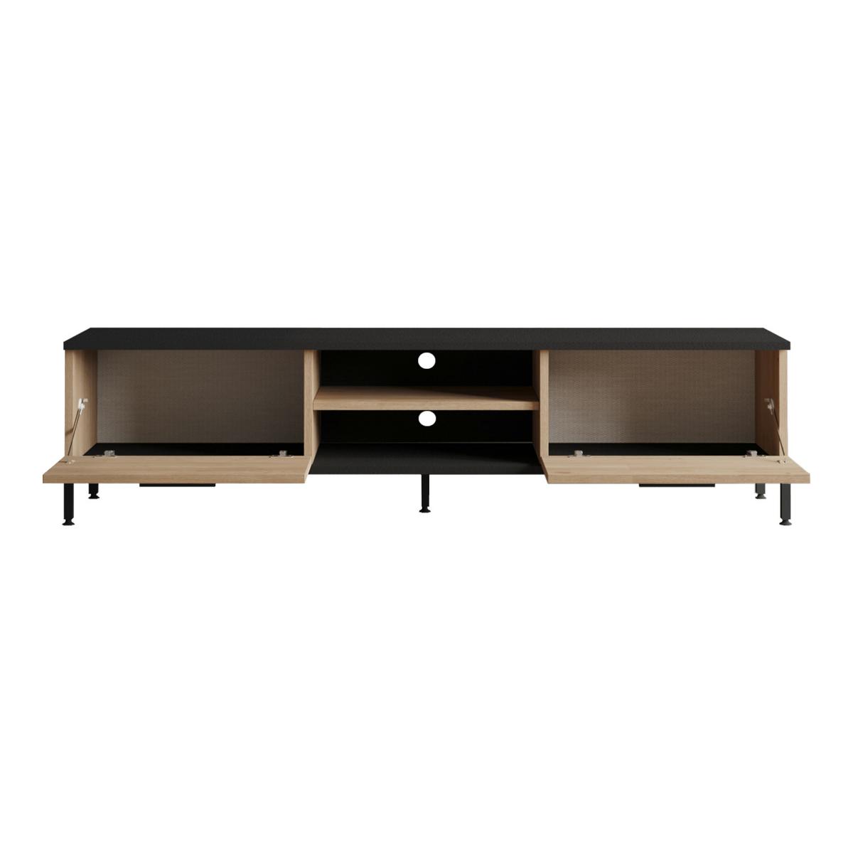 LOWBOARD Lempäälä - Eichefarben, Holzwerkstoff/Metall (160/39/35cm) - [en.casa]