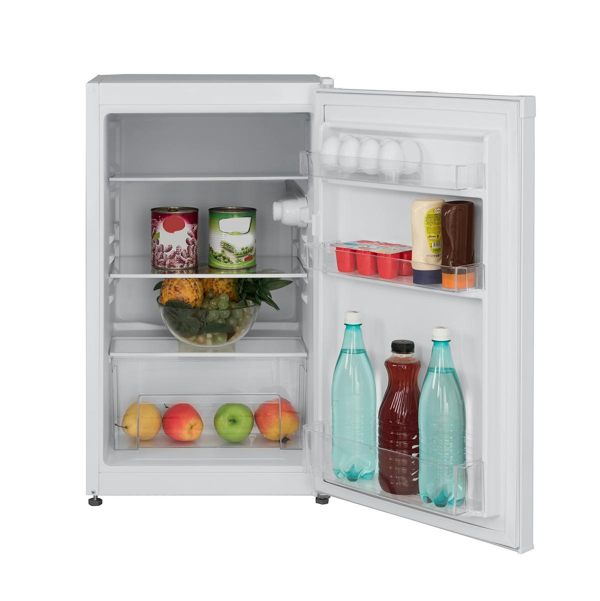 KÜHLSCHRANK, ohne Gefrierfach, freistehend, klein, 90 Liter Nutzinhalt, mit Gemüsefach & 3 Ablagen, Temperaturregelung, CF-31-121-W - Weiß, Kunststoff/Metall (48/82.1/50cm) - Telefunken