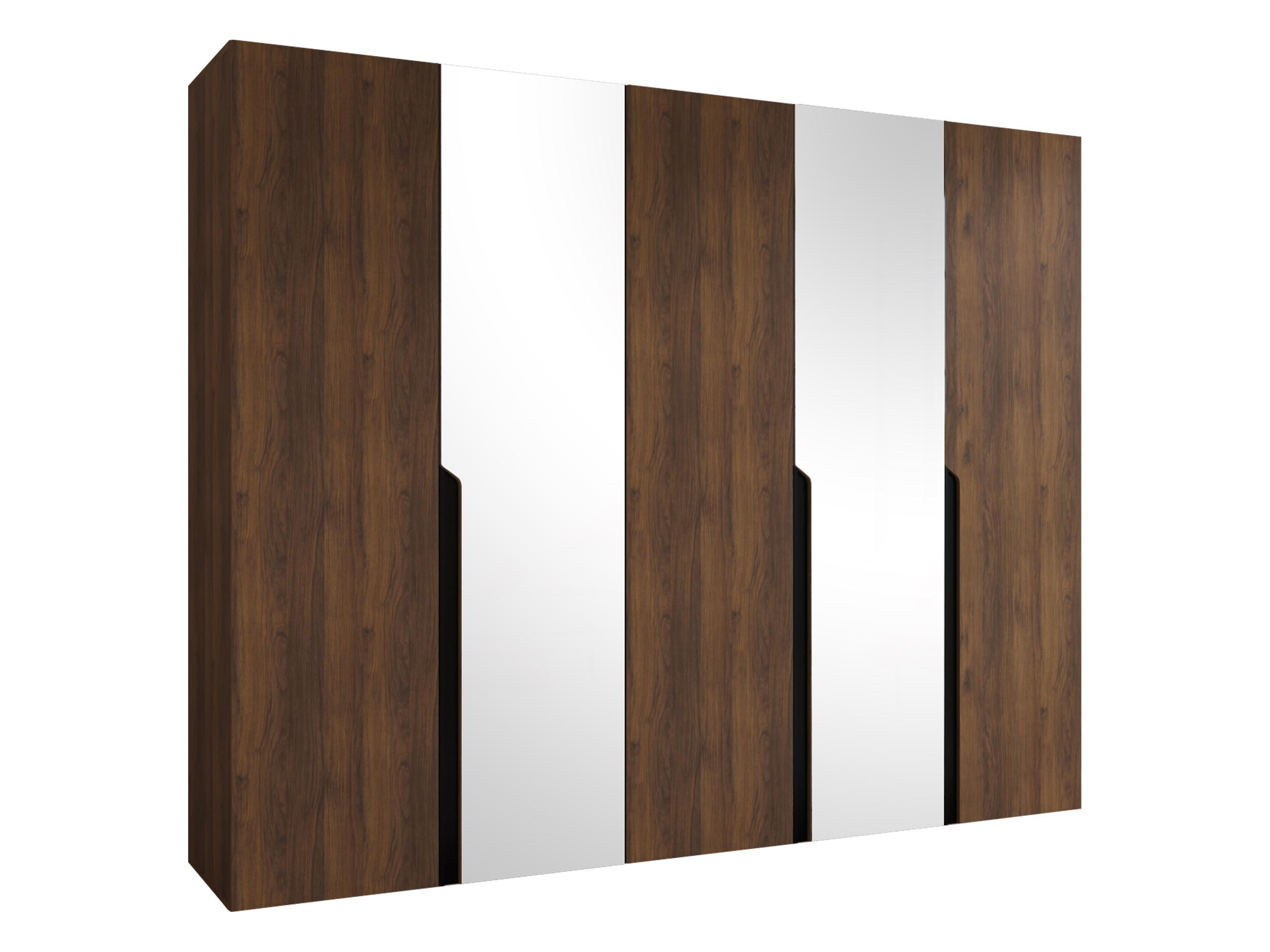 DREHTÜRENSCHRANK Mila II 250 - Nussbaumfarben/Schwarz, Holzwerkstoff/Kunststoff (250/202/52cm) - MIRJAN24