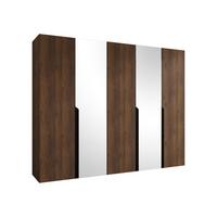 DREHTÜRENSCHRANK Mila II 250 - Nussbaumfarben/Schwarz, Holzwerkstoff/Kunststoff (250/202/52cm) - MIRJAN24