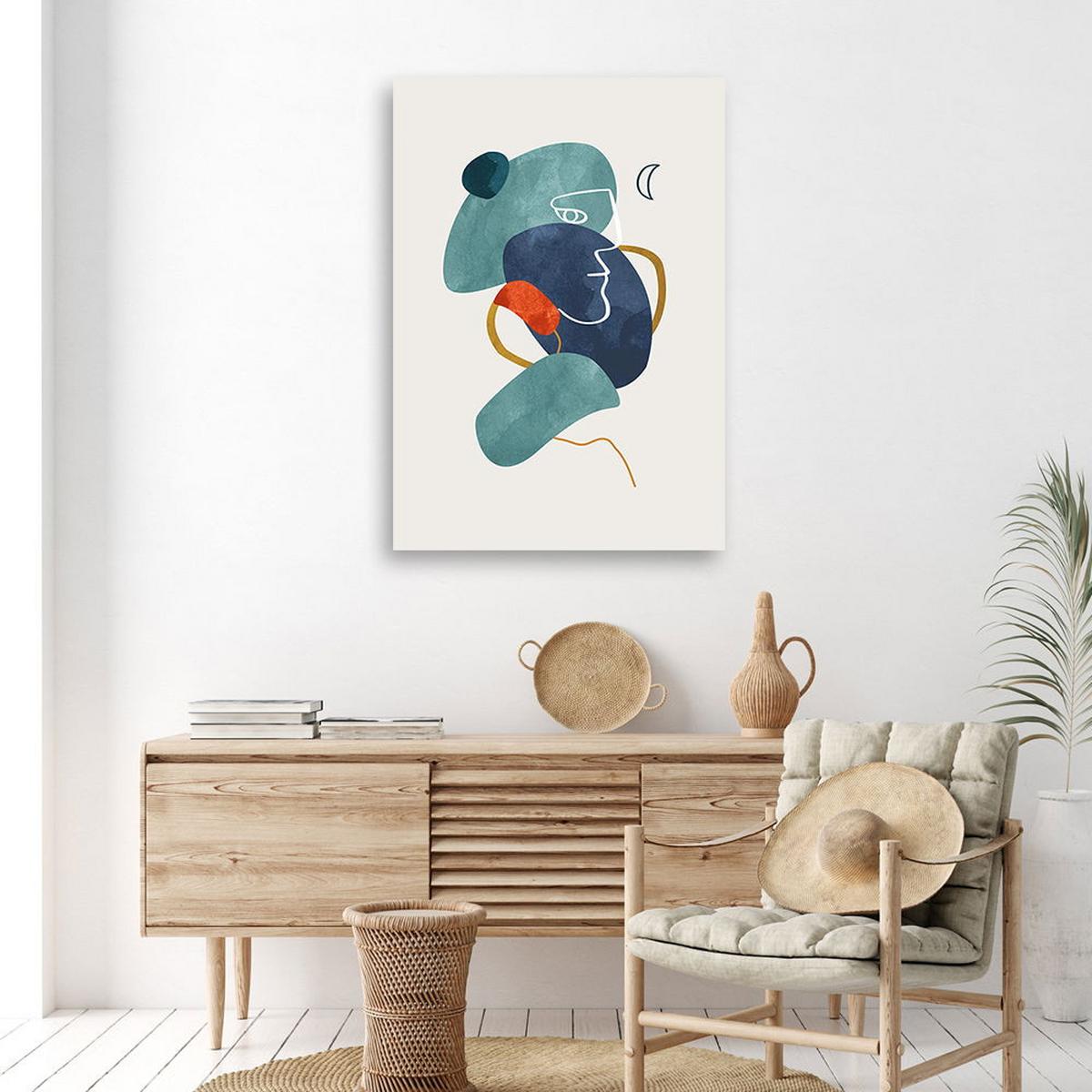 KUNSTDRUCK Blau 40/60 cm - Blau, Textil (40/60cm) - KUNSTLOFT