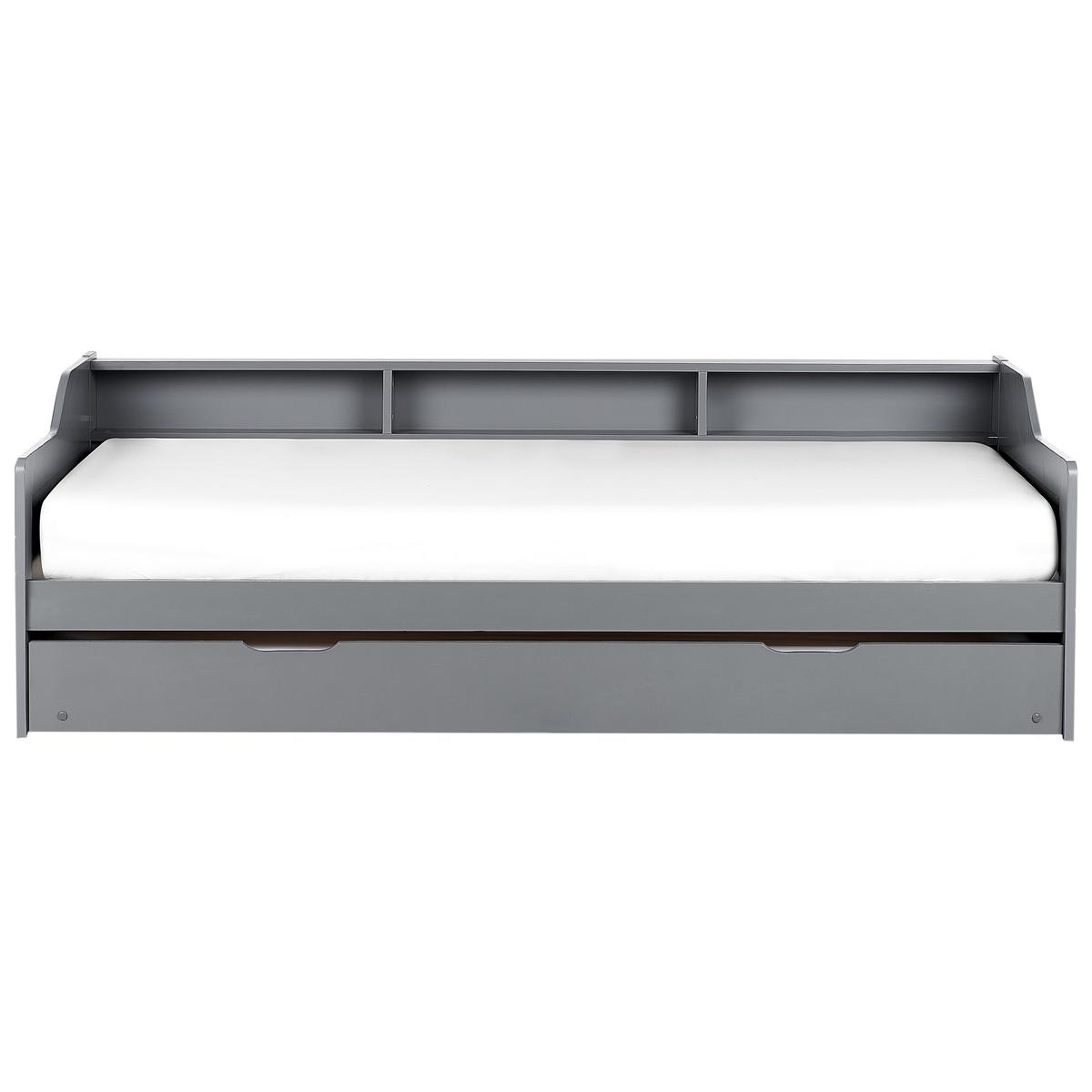 AUSZIEHBETT 90x200 cm Grau Edern - Grau, Holz (90/200cm) - Beliani