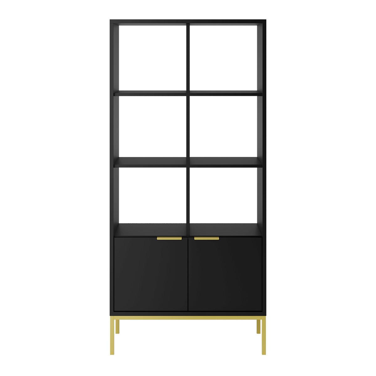 BÜCHERREGAL Seattle Schwarz - Goldfarben/Schwarz, Holzwerkstoff (80/171.3/40cm) - Petits-meubles
