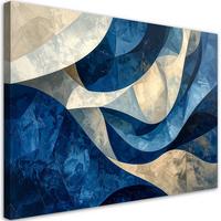 LEINWANDBILD Abstraktion 45x30cm - Blau, Textil (45/30cm) - Feeby