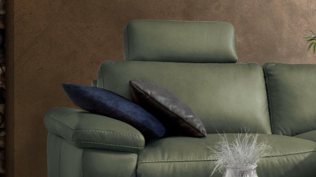 ECKSOFA MOTORISCHER RELAXFUNKTION LOLA Dunkelgrün Leder Relaxfunktion - Dunkelgrün/Schwarz, Leder (233/178cm) - KAWOLA