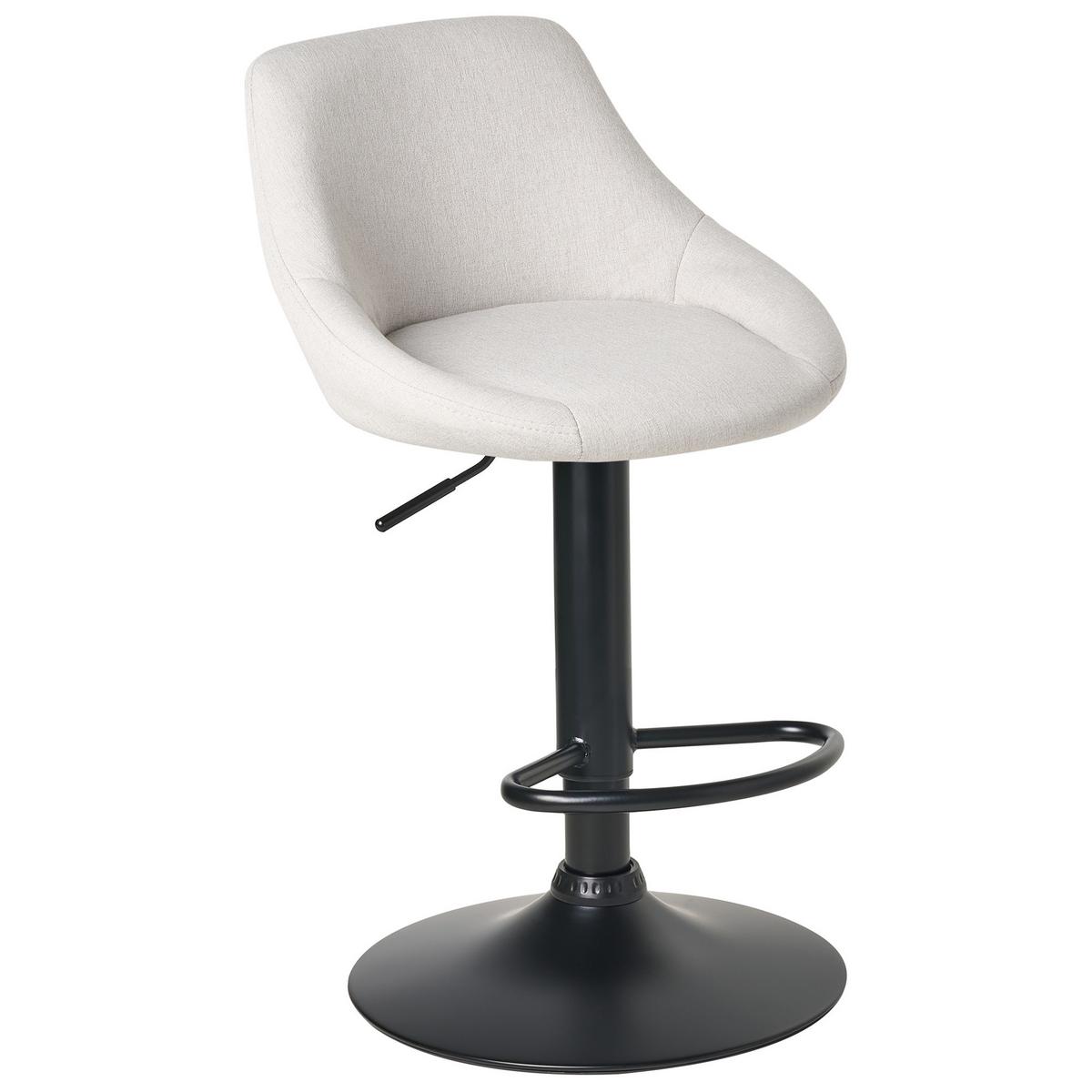 BARHOCKER 2er-Set Hellgrau Medulin - Hellgrau/Schwarz, Textil (47/83/52cm) - Beliani