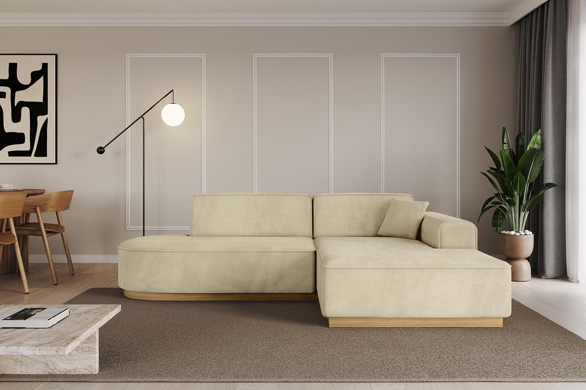 ECKSOFA Ottomane Rechts IREA-L1-v2 - 232x165x80 cm Beige - Taupe, Holzwerkstoff/Textil (232/165cm) - ALTDECOR