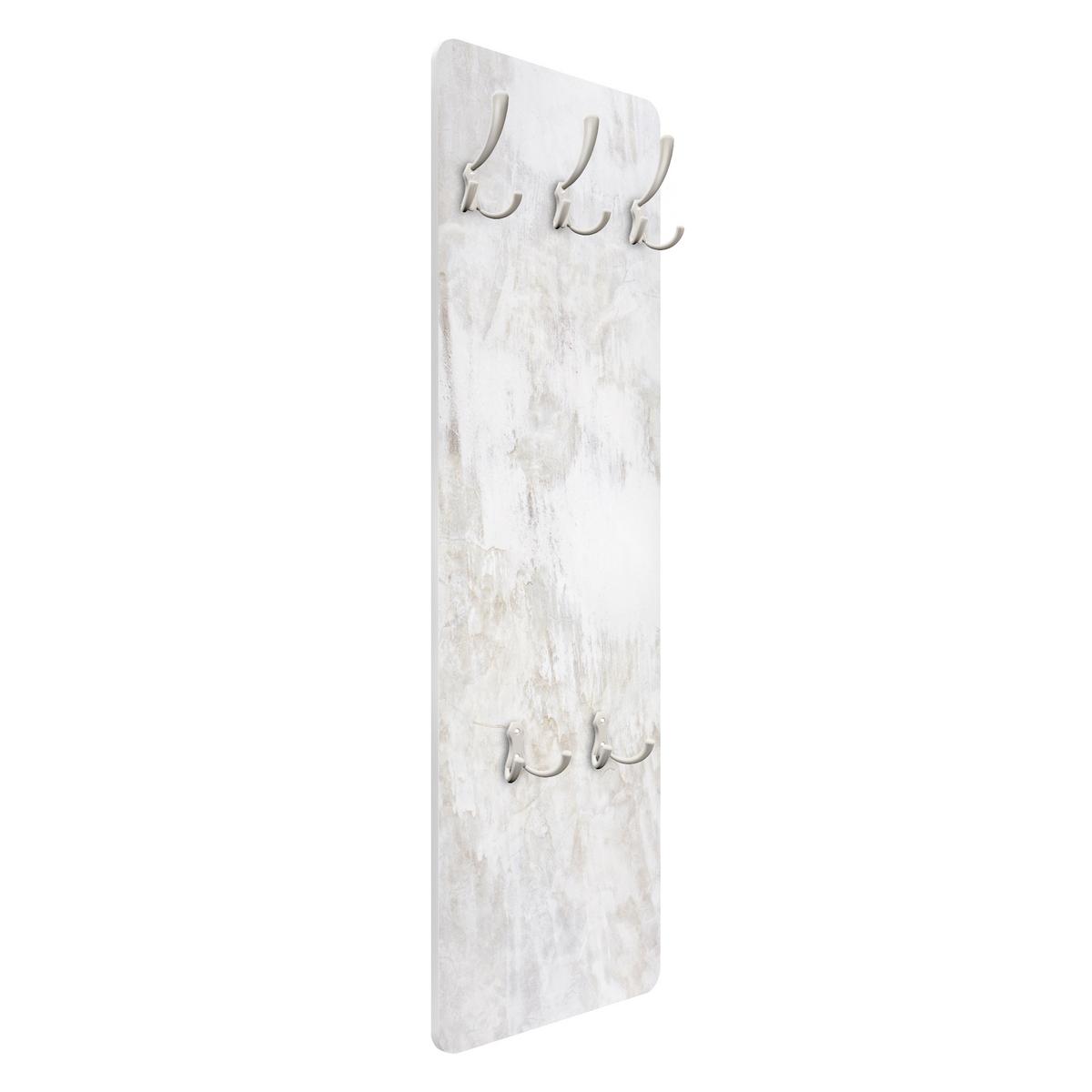 WANDGARDEROBE - Weiße Shabby Betonwand gestrichen 34/105 cm - Beige, Holzwerkstoff (34/105/1.6cm) - Bilderwelten