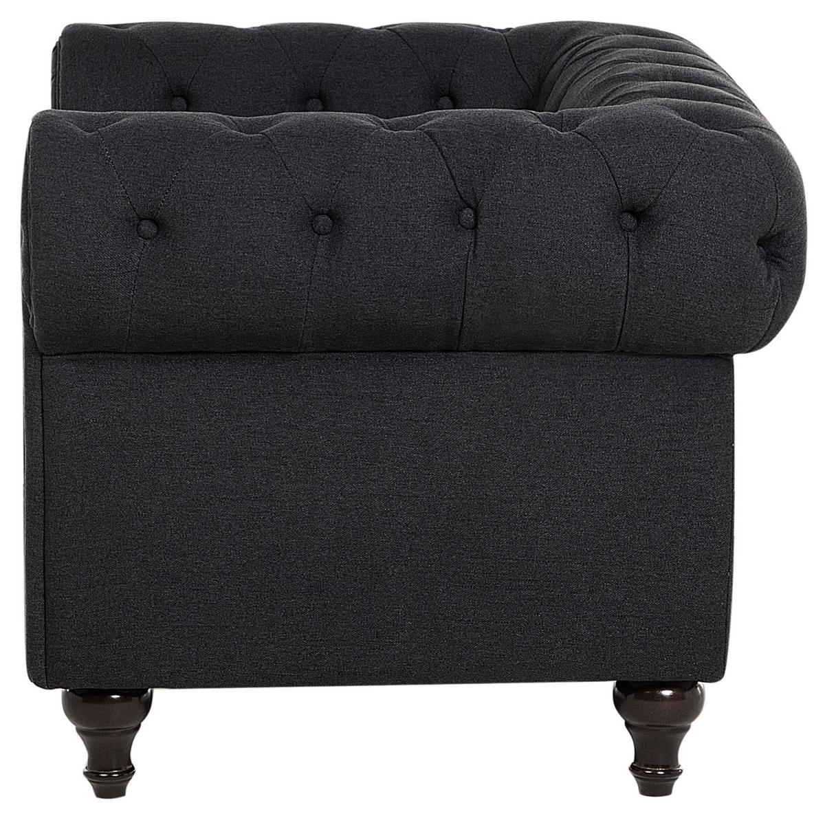 SESSEL Polsterbezug graphitgrau Chesterfield - Graphitfarben, Textil (110/70/75cm) - Beliani
