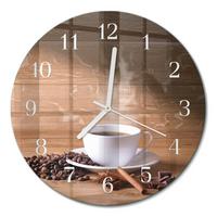 WANDUHR aus Glas Ø30 cm - Kaffee - Braun, Glas (30/30/0.4cm) - TULUP