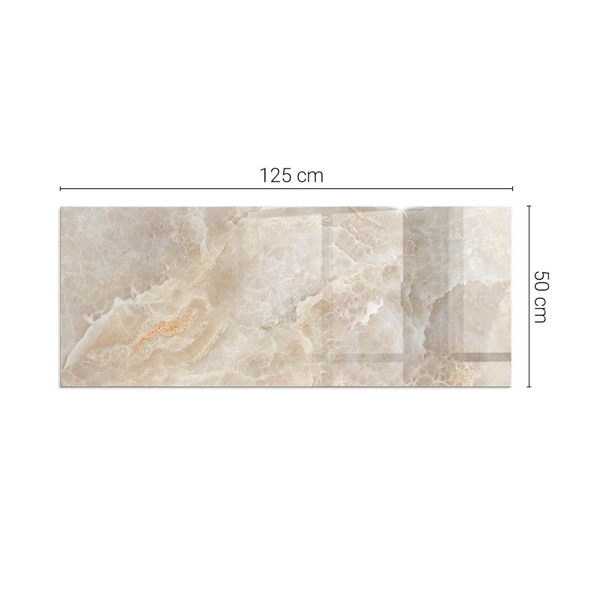 GLASPLATTE für Kamin 125x50 cm - Beige, Glas (125/50/0.4cm) - TULUP