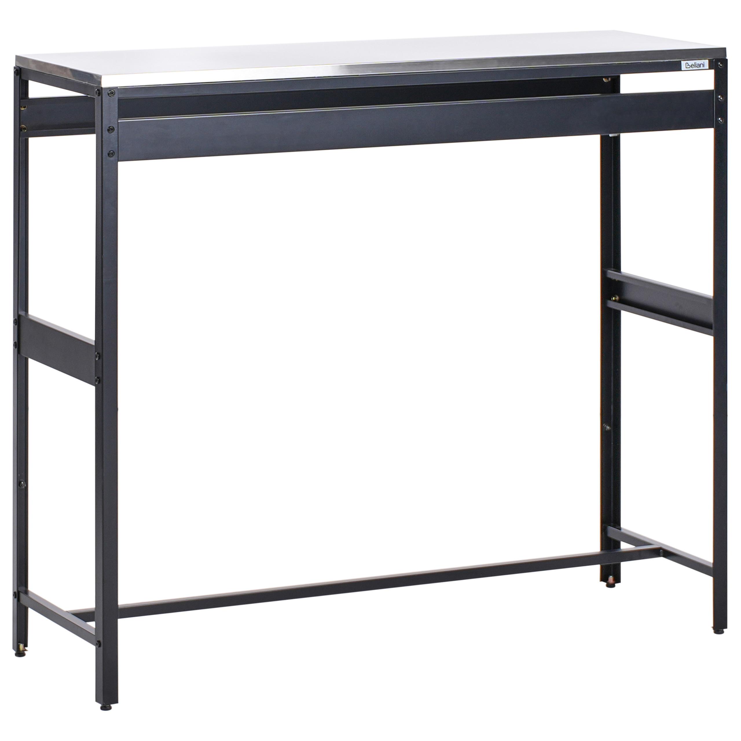 OUTDOOR-BARTISCH Schwarz Maenza - Schwarz, Metall (40/120/105cm) - Beliani