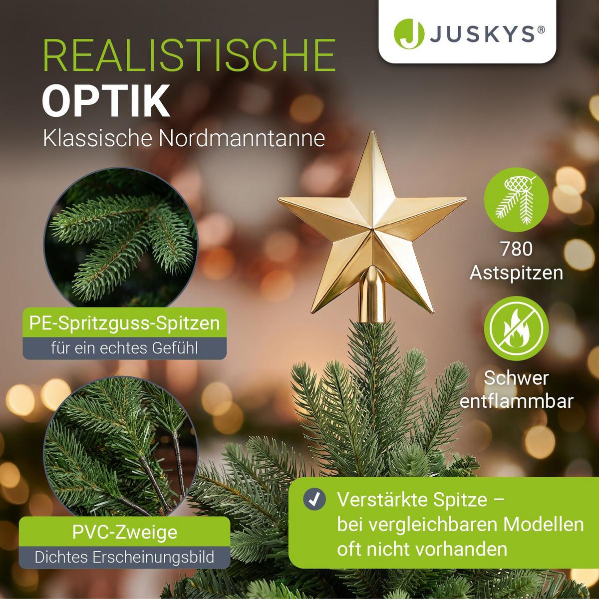 WEIHNACHTSBAUM Norvi grün 180cm - Grün, Kunststoff (180cm) - Juskys