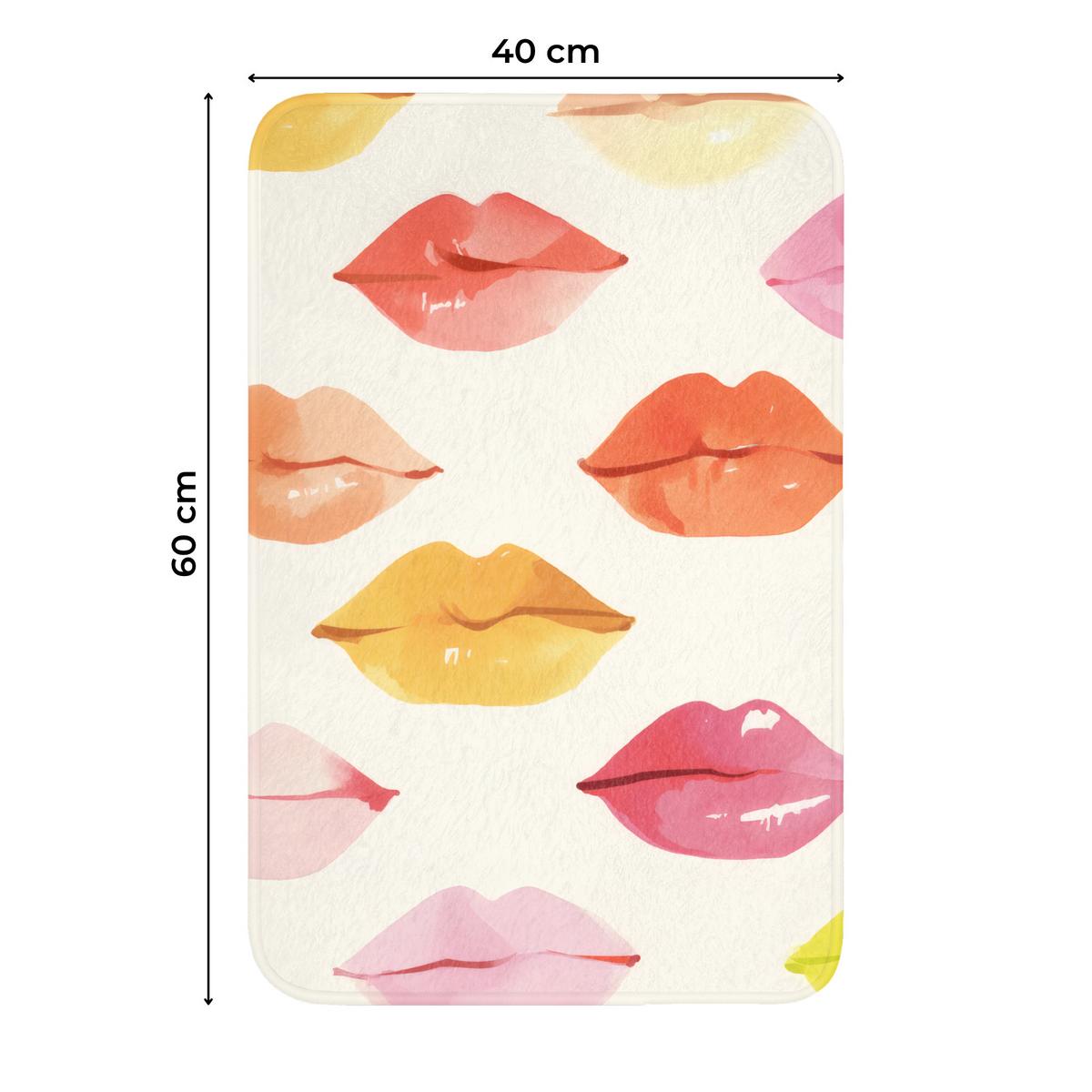 WC-VORLEGER Lippen - Bunt - Glänzend WC Teppich 40x60 cm - Rosa, Textil (40/1cm) - OnlyWow