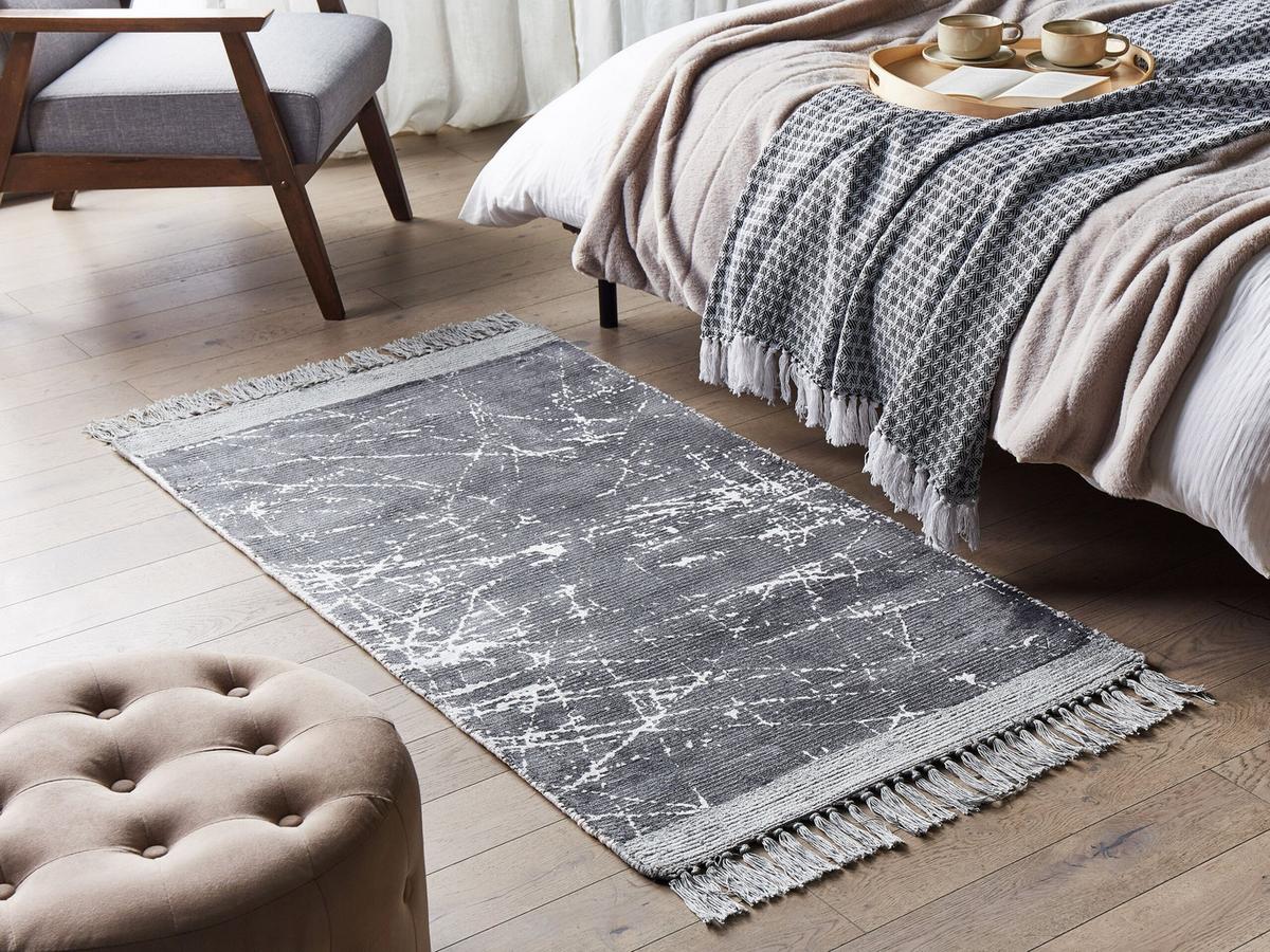 KURZFLOR-TEPPICH Hanli 150/80 cm - Grau, Naturmaterialien (80/150cm) - Beliani
