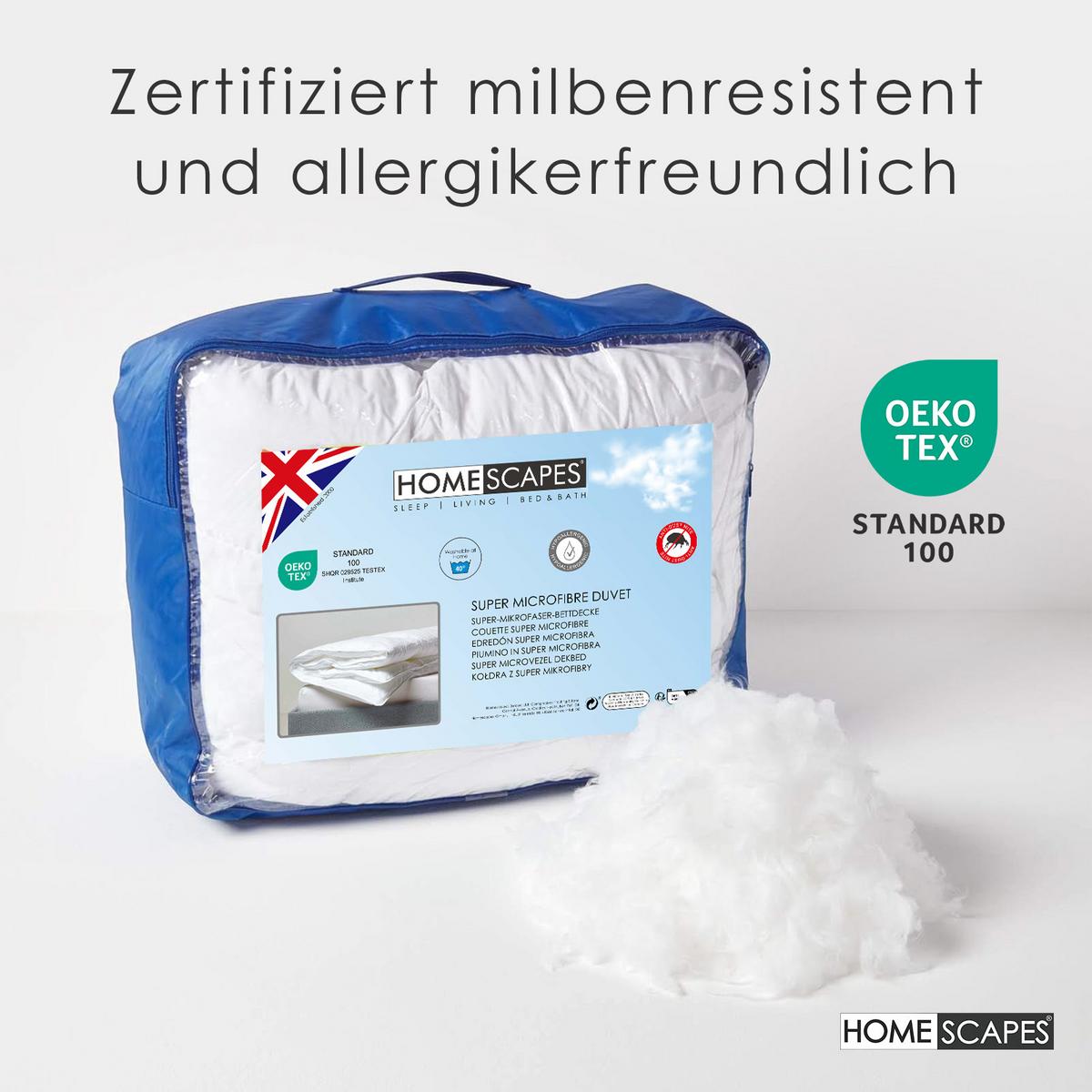 GANZJAHRESDECKE warm 230/220 cm, Super-Mikrofaser - Weiß, Textil (230/220cm) - Homescapes