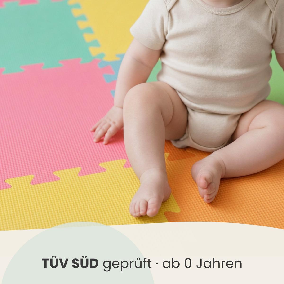 SPIELMATTE ab Null - 90 cm Baby Puzzlematte Bunt - Multicolor, Kunststoff (30/30cm) - Littletom