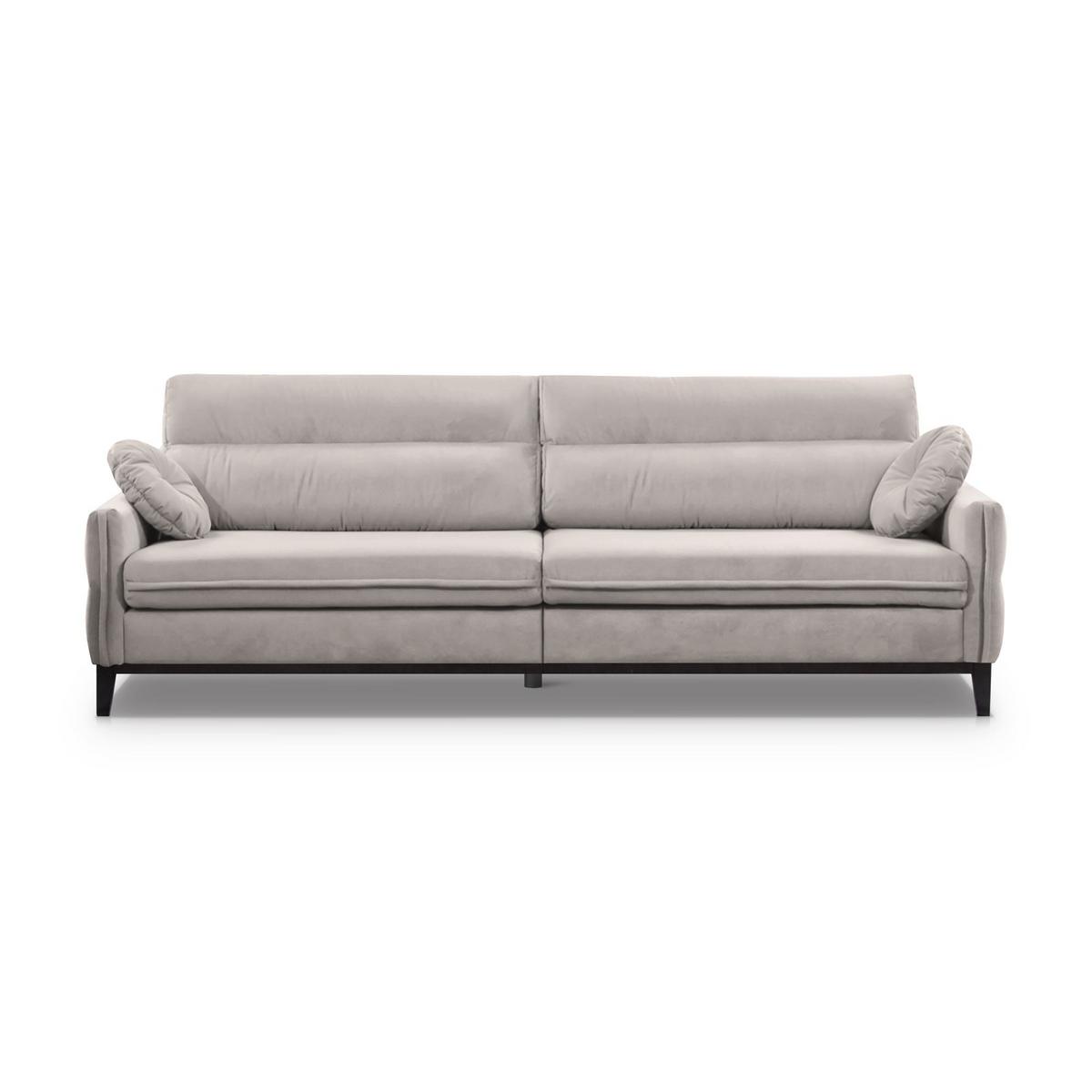 SOFA 3-SITZER Belweder 270 cm, Beige, Veloursstoff - Wengefarben/Beige, Holz/Textil (268/95/94cm) - Beautysofa