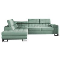 ECKSOFA Laris, Seite: Links - Schwarz/Hellgrün, Holz/Textil (271/203cm) - MIRJAN24