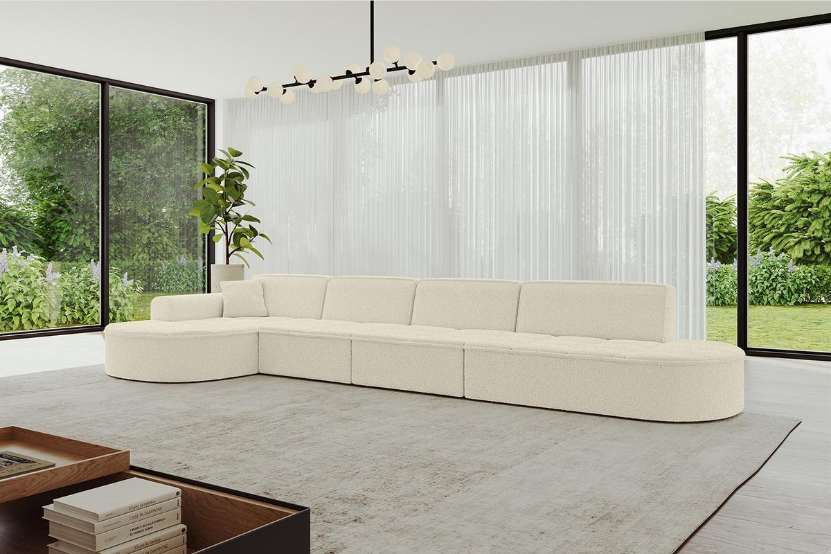 ECKSOFA Ottomane Links TARO-L3 - 413x171x79,5 cm Beige - Beige, Holzwerkstoff/Textil (413/171cm) - ALTDECOR