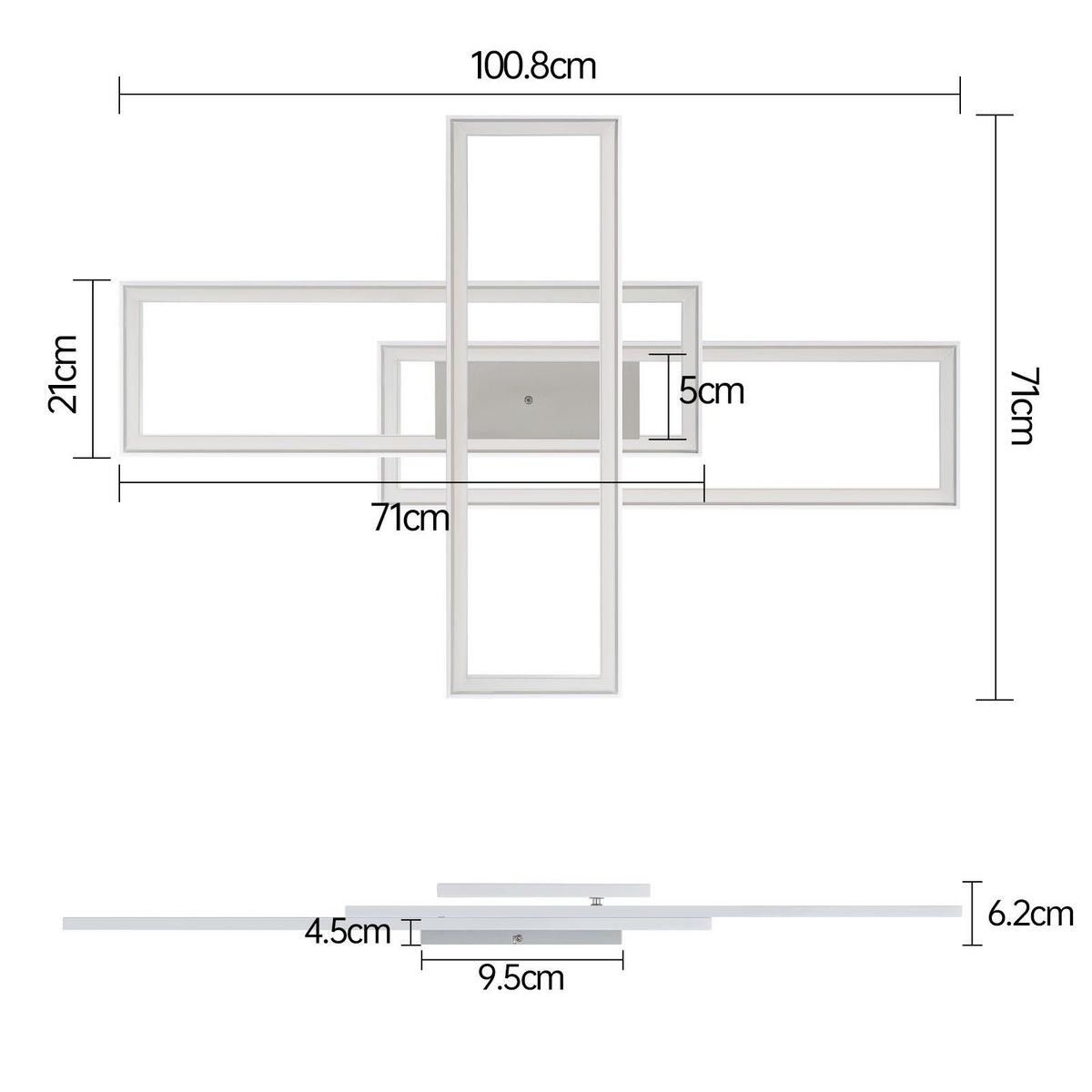LED-DECKENLEUCHTE Karla 101/71/7 cm - Weiß, Metall (101/71/7cm) - Nettlife