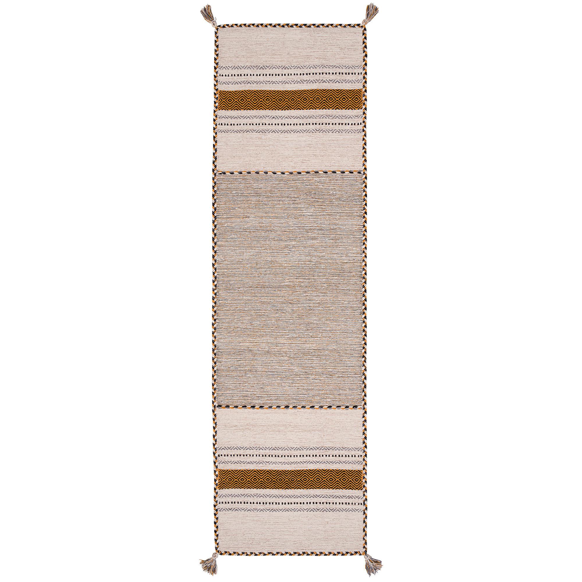 LÄUFER NATUR TEPPICH KELIM NAVARRO - Currygelb, Textil (70/250cm) - Pergamon