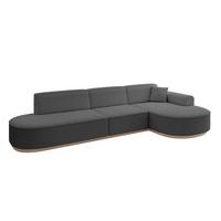 ECKSOFA Ottomane Rechts MARI-L2-v1 - 328x171x83 cm Grau Bouclé - Grau, Holzwerkstoff/Textil (171/328cm) - ALTDECOR