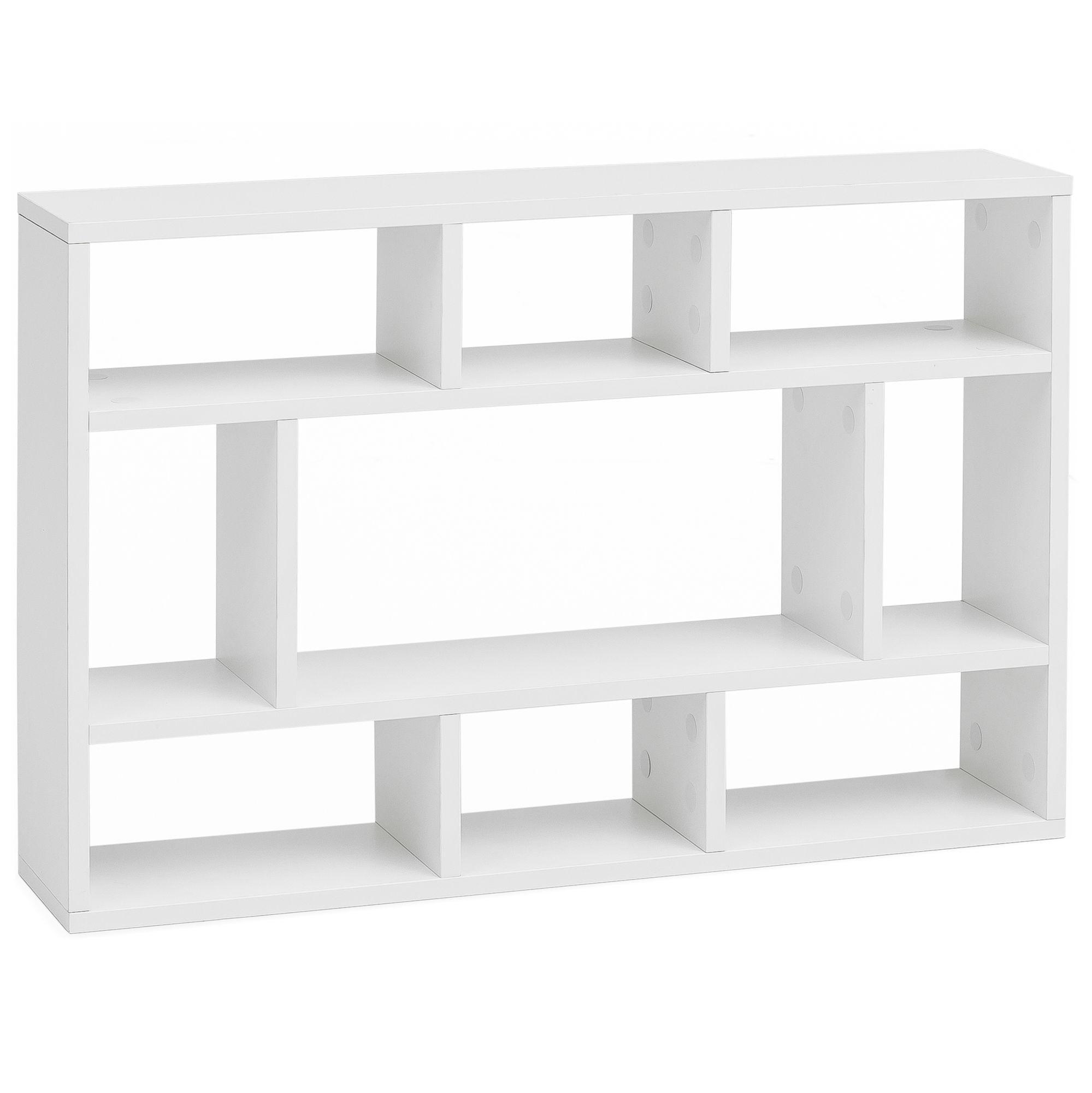 WANDREGAL MAGRA Spanplatte 9 Fächer Modern, Weiß 75x16x51 cm - Weiß, Holz (75/51/16cm) - KADIMA DESIGN