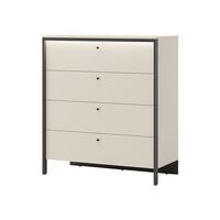 KOMMODE 4S Enna EN-03 - Sandfarben/Schwarz, Holzwerkstoff/Kunststoff (101/115/49cm) - MIRJAN24