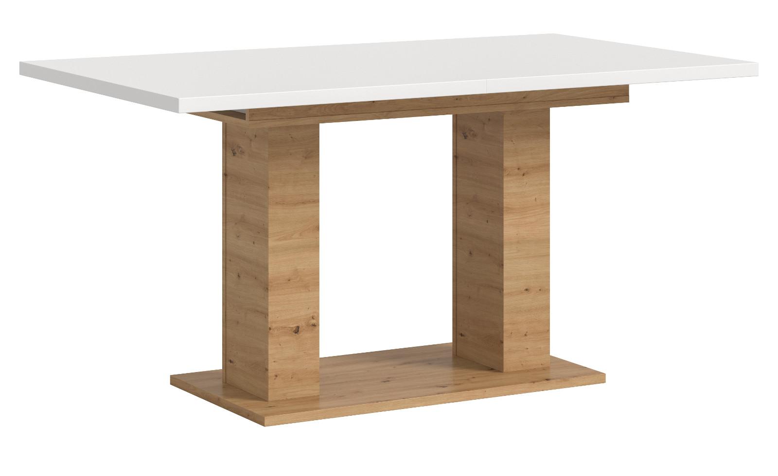 ESSTISCH weiß, Eiche Artisan, Küchentisch ausziehbar 150 - 190 cm - Weiß/Eiche Artisan, Holzwerkstoff/Metall (150/90/76cm) - Inn.Furn